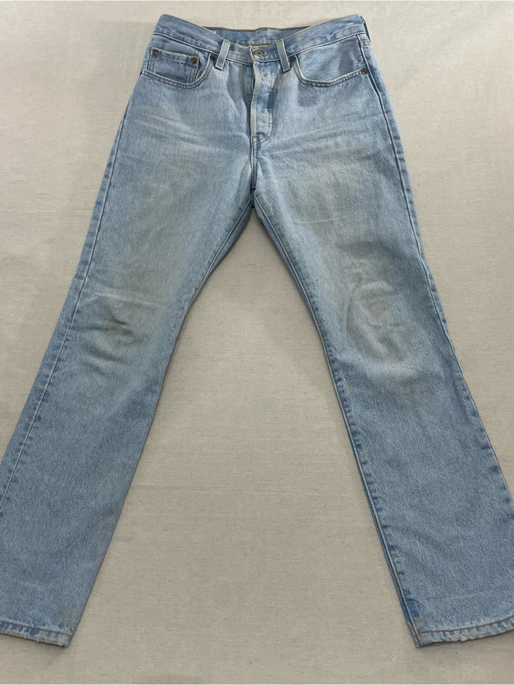 Levis 501 Jeans Womens Sz 28 (28x29) Premium Big E Original Fit Denim Light Was